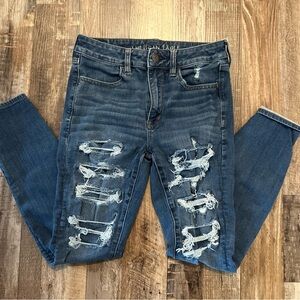 American Eagle Outfitters Light and Dark Blue Jeans